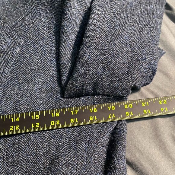 Towncraft Mens Blazer Jacket 40R Wool Blend Gray Herringbone Double Button - Picture 5 of 16